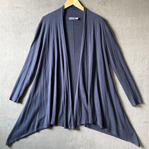 Polo Ralph Lauren Open Cardigan Sweater Navy Blue Silk Blend - Women's Size S/P - Picture 3 of 6